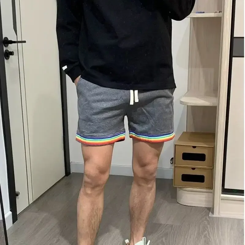 

Мужские короткие брюки, спортивные спортивные джоггеры на шнурке, летняя новинка в корейском стиле, модные новые мужские шорты сухой посадки