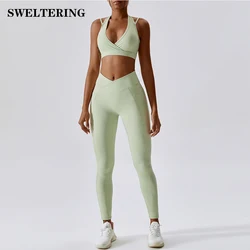 Seamless Women Yoga Set 2 Pcs Workout Set Sport Pants Bra Gym Suits Fitness Shorts Suit High Waist Running Leggings Sports Sets