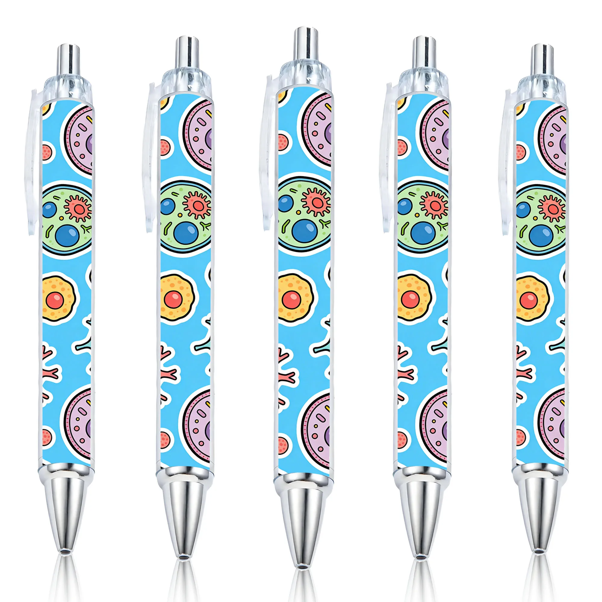 

5pcs Plant Cell Dissection Diagram Theme Press Ballpoint Pen Students' Daily Writing Ballpoint Pen for the New School Season