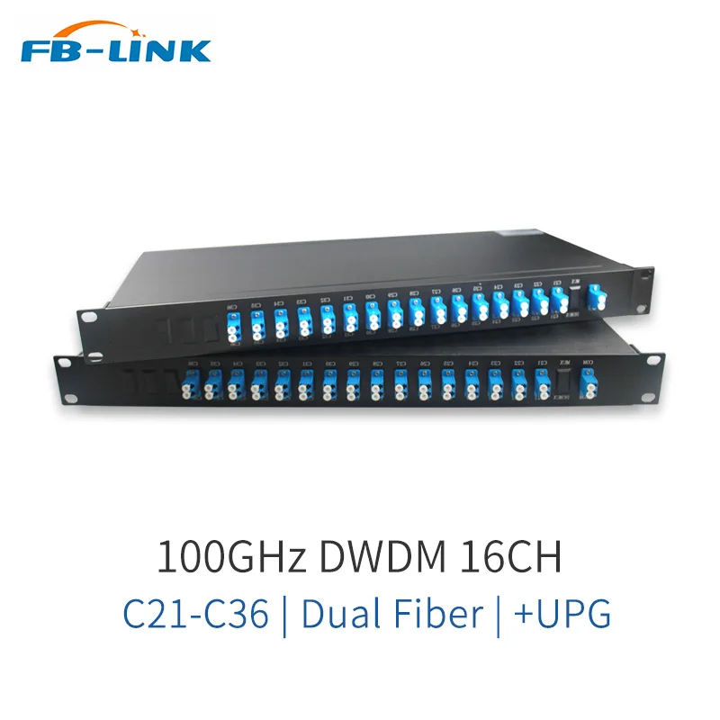 

16ch DWDM C21-C60 Dual Fiber Single Fiber Mux/Demux 100GHz AWG LC/UPC 1U Rack Mount