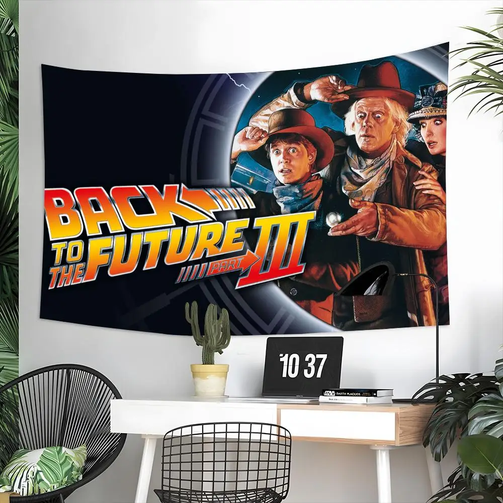 Film B-Back To The Future Tapestry Aesthetic Wall Hanging Decor Microfiber Fabric Art for Bedroom Living Room Home