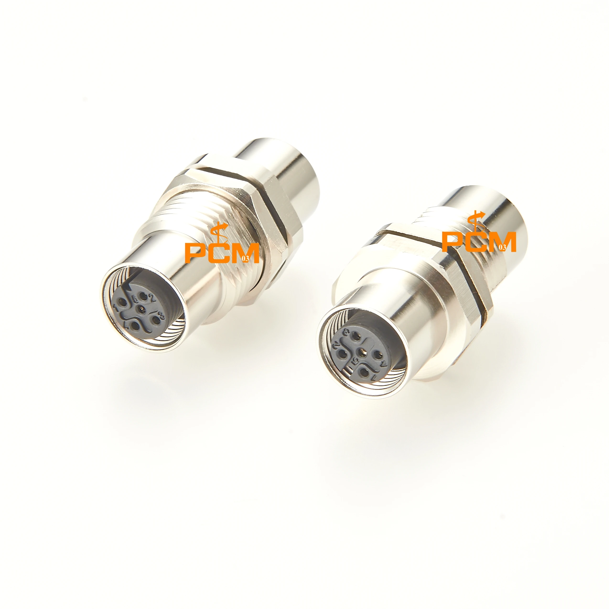 M12 Feed Through Connector M12 5pin Panel Mount Connector Sensor Connector M12 A Type Socket Metal female Coupler