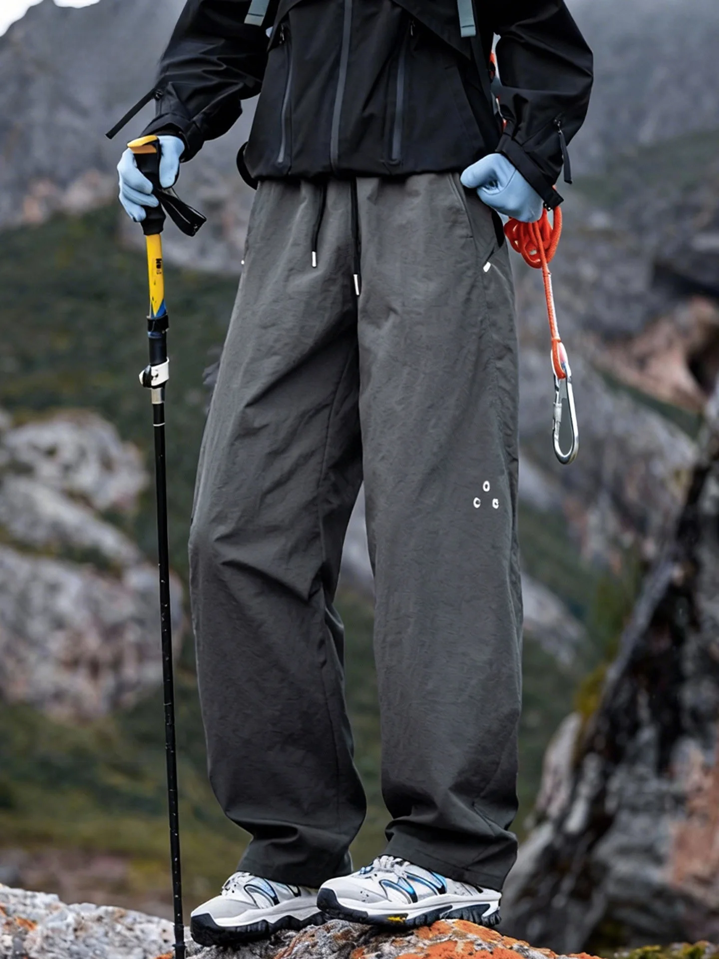

Men's Outdoor Climbing Pants Qui Dry Soft ell Loose Wide Leg Workwear Trousers Autumn Winter Sports Hiking Trousers