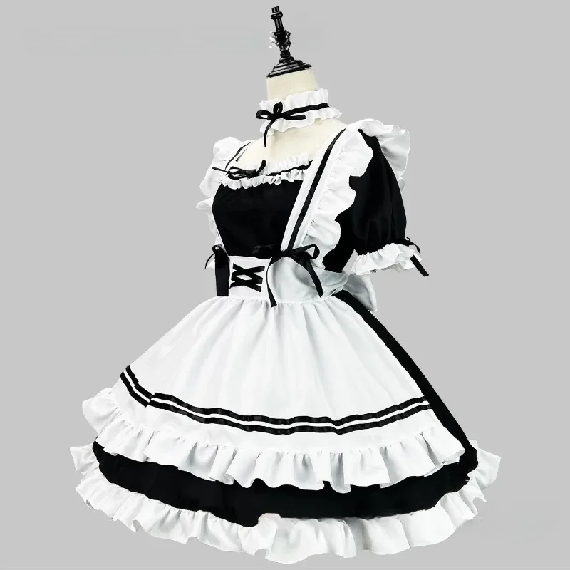 Black White Lolita Maid Costume Cosplay Costumes Cute Dress Sexy French Apron Uniform Cafe Maid Party Skirt Women's Clothing