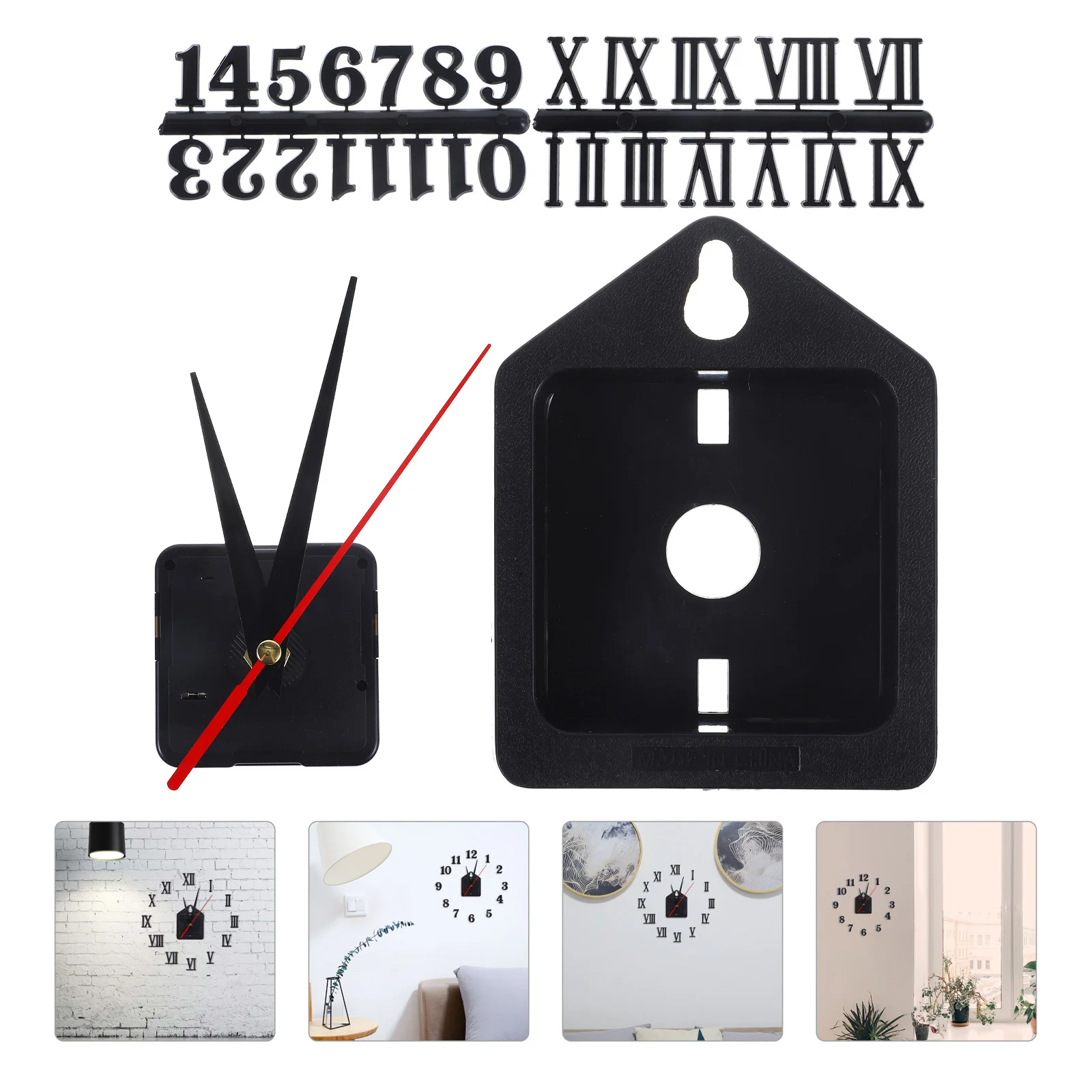 1 Set Mechanism Kit Operated With Numbers For Diy Clock Repair Replacement Parts Craft Projects Clock Movement Long