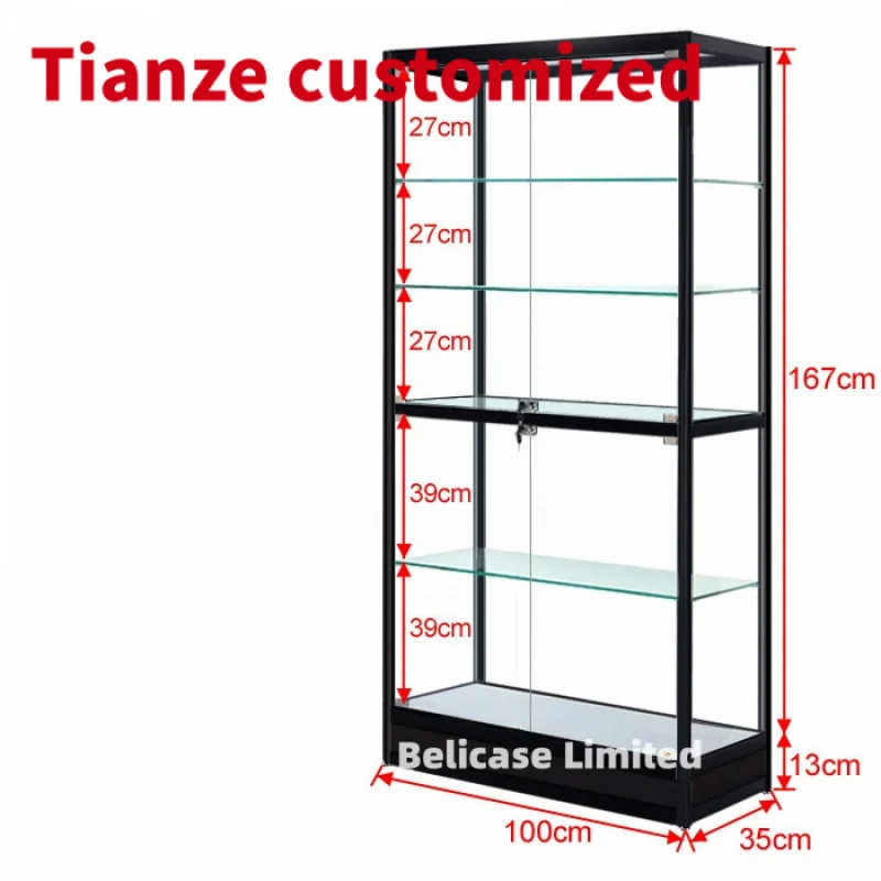 (customized)The Market Of Luxury Expensive Watch Showcase Display With LED Light Around The Showcase