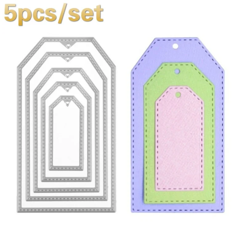 5pcs/set Square Frames Metal Cutting Dies Stencils 5pcs For DIY Scrapbooking Decorative Embossing  Paper Card Making