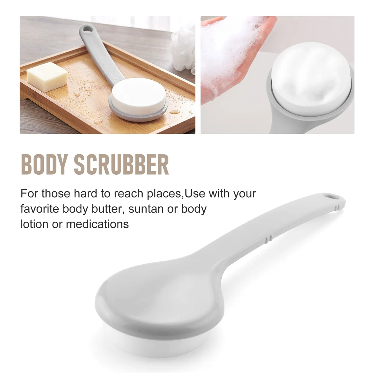 バックポイントマッサージブラシスポンジパッド、バス、ボディスキンローション、