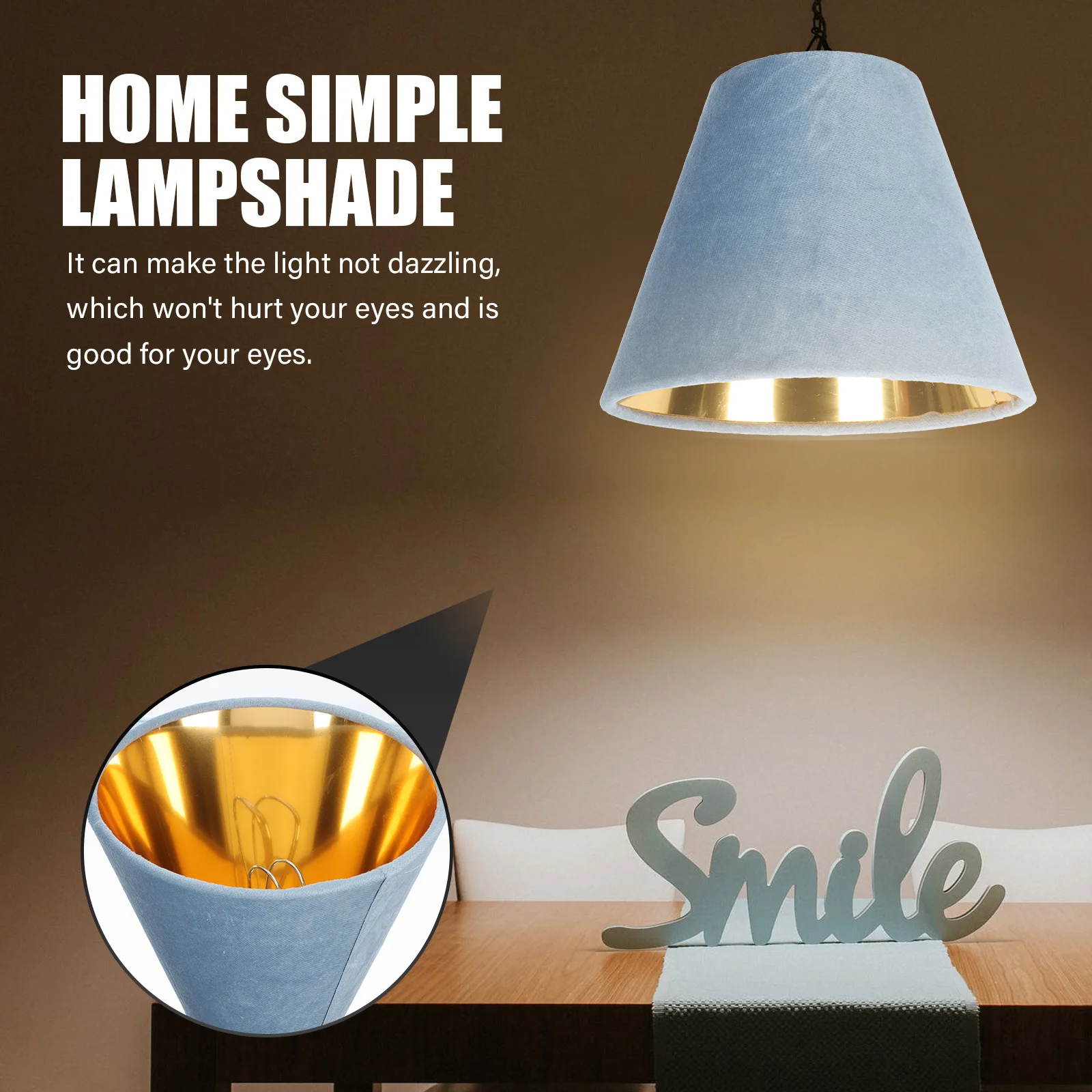 

Table Lamp Shade Gold Lining Cloth Art Design Durable Elegant Light Cover For Desk Lamp Home Decoration E27 Compatible