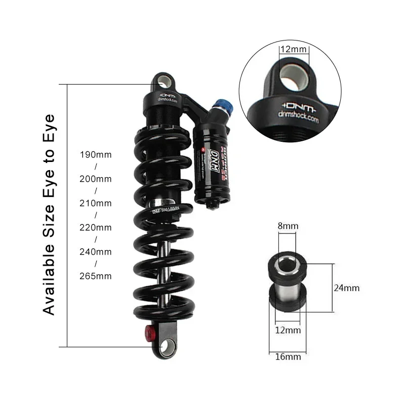 Hot Selling Suspension Enduro Ebike Rear Shock Absorber DNM RCP-2S For Electric Bike