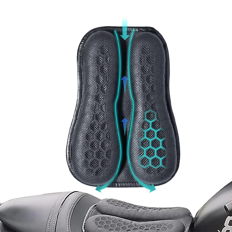 

Motorcycle Seat Cushion Rear Seat Pads 3D Blow Air Cushion Shockproof Breathable Moto Saddle Cushion Slow Rebound Memory Gel Pad