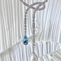 MJ Pure 925 Sterling Silver Oval 10-12mm Fresh Water White Pearls Pendants Necklaces for Women Fine Gifts