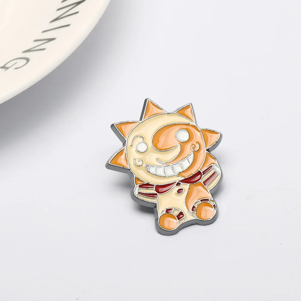 2Pcs/Set Game Five Night At Freddy Enamel Brooch Cartoon Funny Sundrop Moondrop Metal Badge Lapel Pin Jewelry Accessories Gifts image 6
