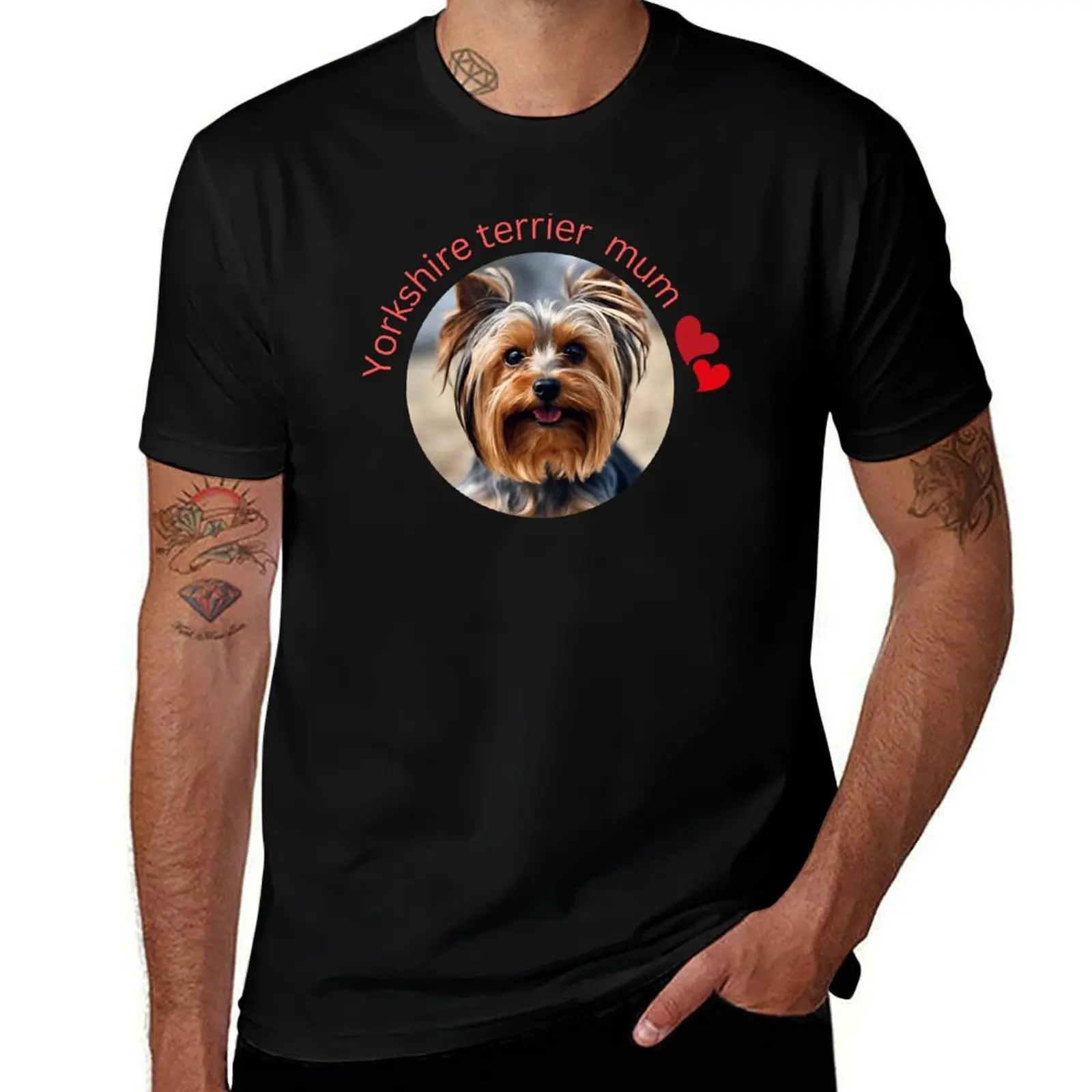 

Yorkshire terrier mum T-Shirt T-shirts man tees men t shirts high quality
