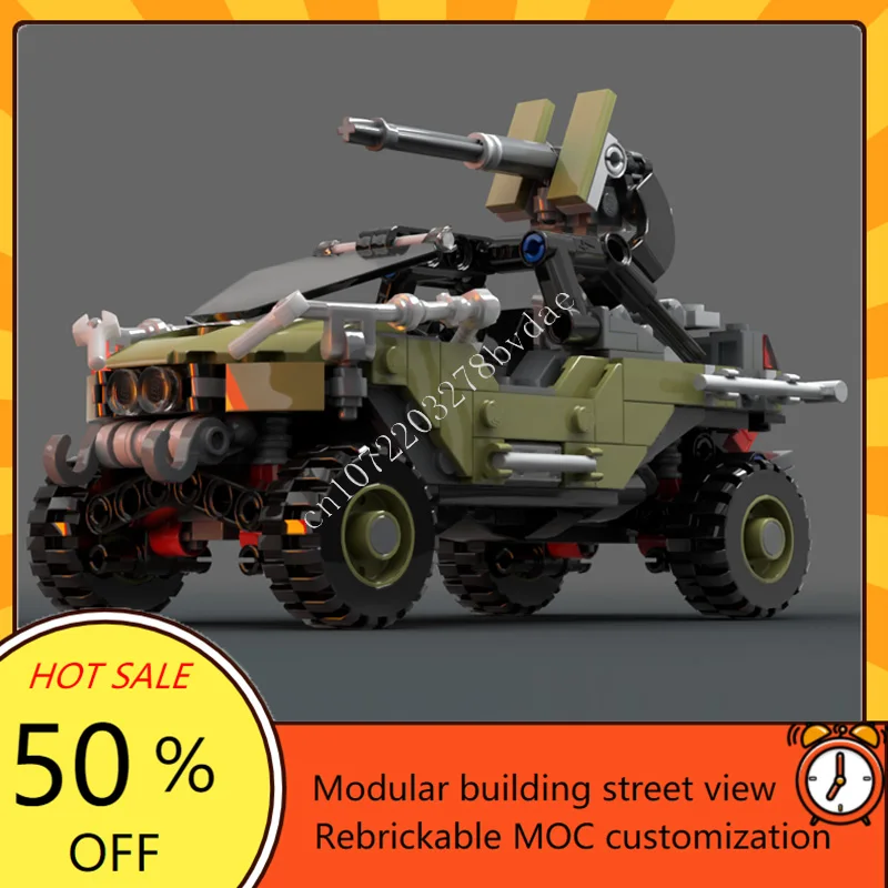 

359 шт. MOC городской транспорт M12B Warthog LRV переоборудованная модель строительные блоки кирпичи DIY творческое образование сборка игрушки Gif