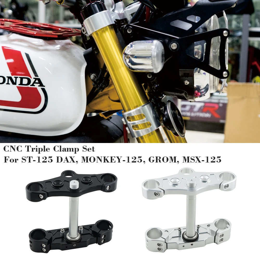 Motorcycle Front Fork Triple Tree Front End Upper Top Clamp CNC triple clamp set for ST-125 DAX 125 MONKEY 125 GROM MSX 125
