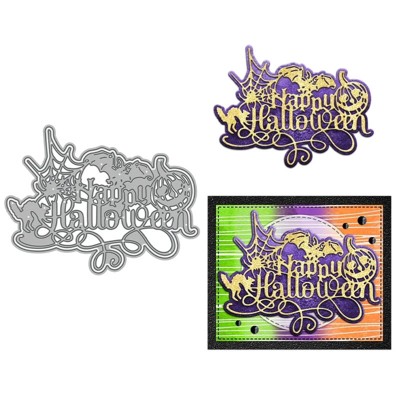 

Happy Halloween Cutting Dies Universal DIY Scrapbooking Supplies Metal Dies Knife Mold For Card Making Albums Decor