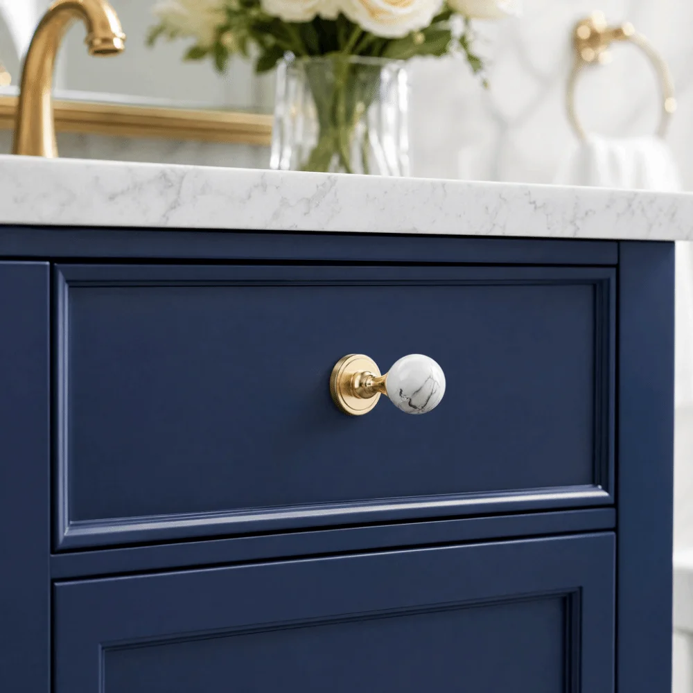 Vintage-Style Cabinet Handles Walnut Wood Single-Hole Drawer Knobs Round Ball Shape Kitchen Cabinet Handles For Cabinet