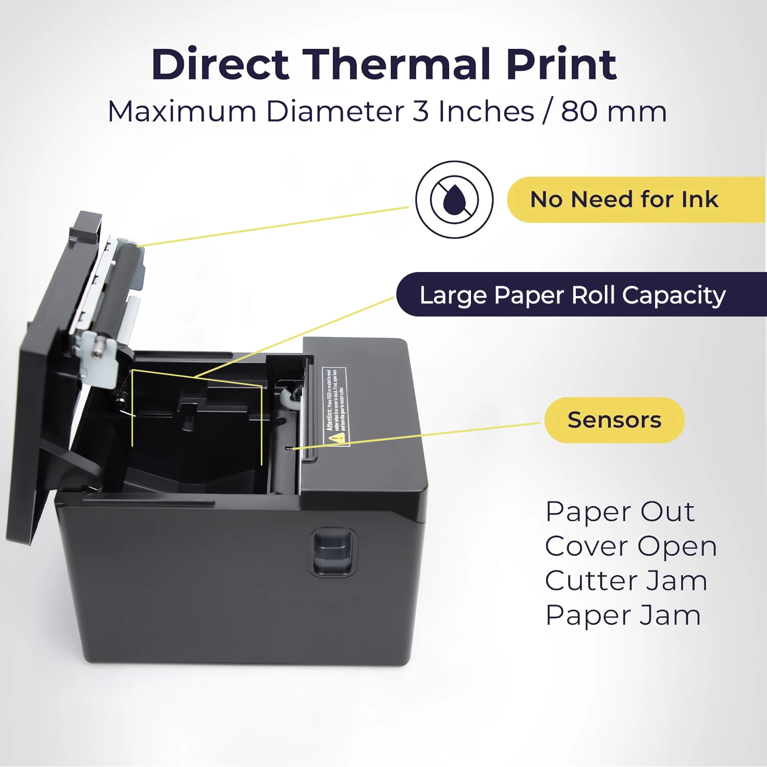 T8320 POS เครื่องพิมพ์ 80 มม.USB Lan เครื่องพิมพ์ใบเสร็จความร้อน,ร้านอาหารห้องครัวเครื่องพิมพ์เครื่องตัดอัตโนมัติสนับสนุนลิ้นชักเก็บเงิน