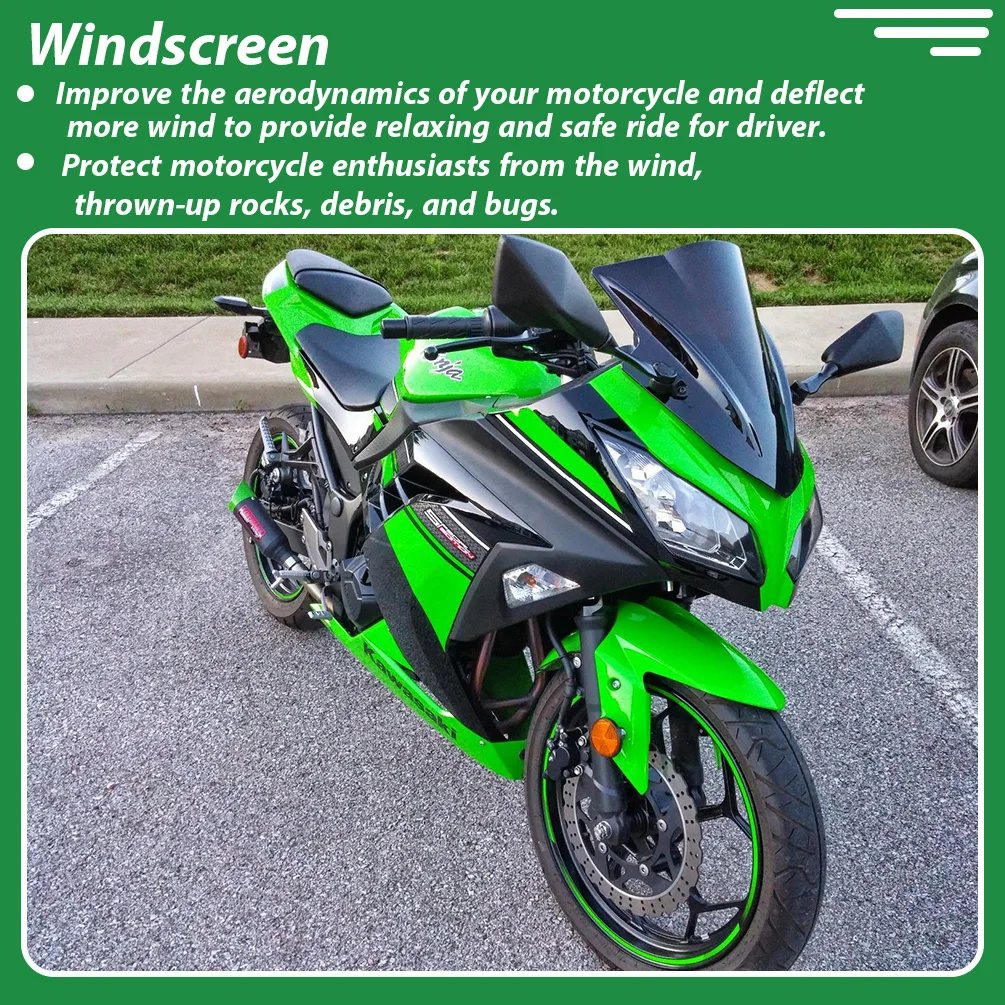 Motorcycle Windscreen Windshield For Kawasaki Ninja 300 EX 300R 2013-2019 EX300R Ninja300 Wind Deflector Front Air Screen Shield