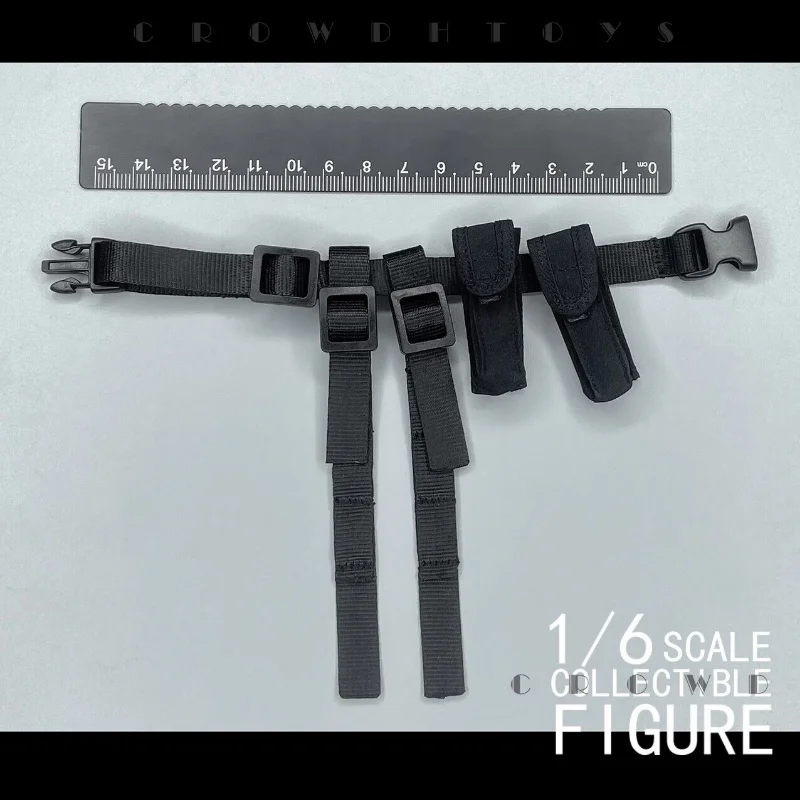 1/6 Scale Multi-function Black Belt Waistband Model for 12'' Figure