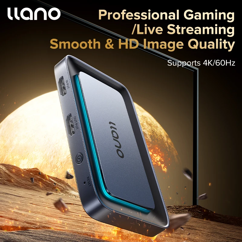 Профессиональный переключатель прямой трансляции Llano, карта видеозахвата 4k, 60 Гц для потоковой передачи подкастинга, совместимая с телефоном Ps5 Профессиональный переключатель прямой трансляции Llano, карта видеозахвата 4k, 60 Гц для потоковой передачи подкастинга, совместимая с телефоном Ps5