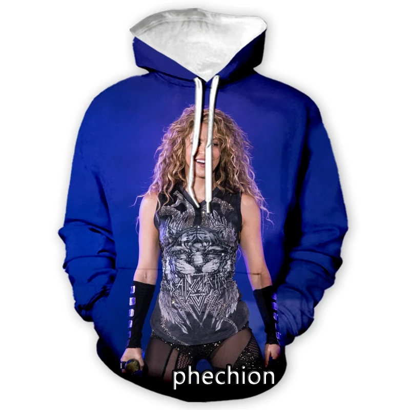 phechion New Fashion Men/Women Shakira 3D Print Casual Sweatshirt Hoodies Streetwear Men Loose Sporting Hoodies H66