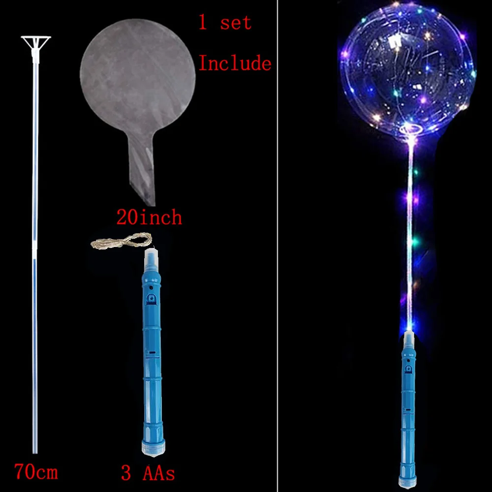 1/10/20/30 Stück 20 Zoll Bobo-Ballons LED Leuchtende Ballons mit Blinkenden Griffen für Geburtstag Weihnachten Hochzeit Dekoration – Detail 5