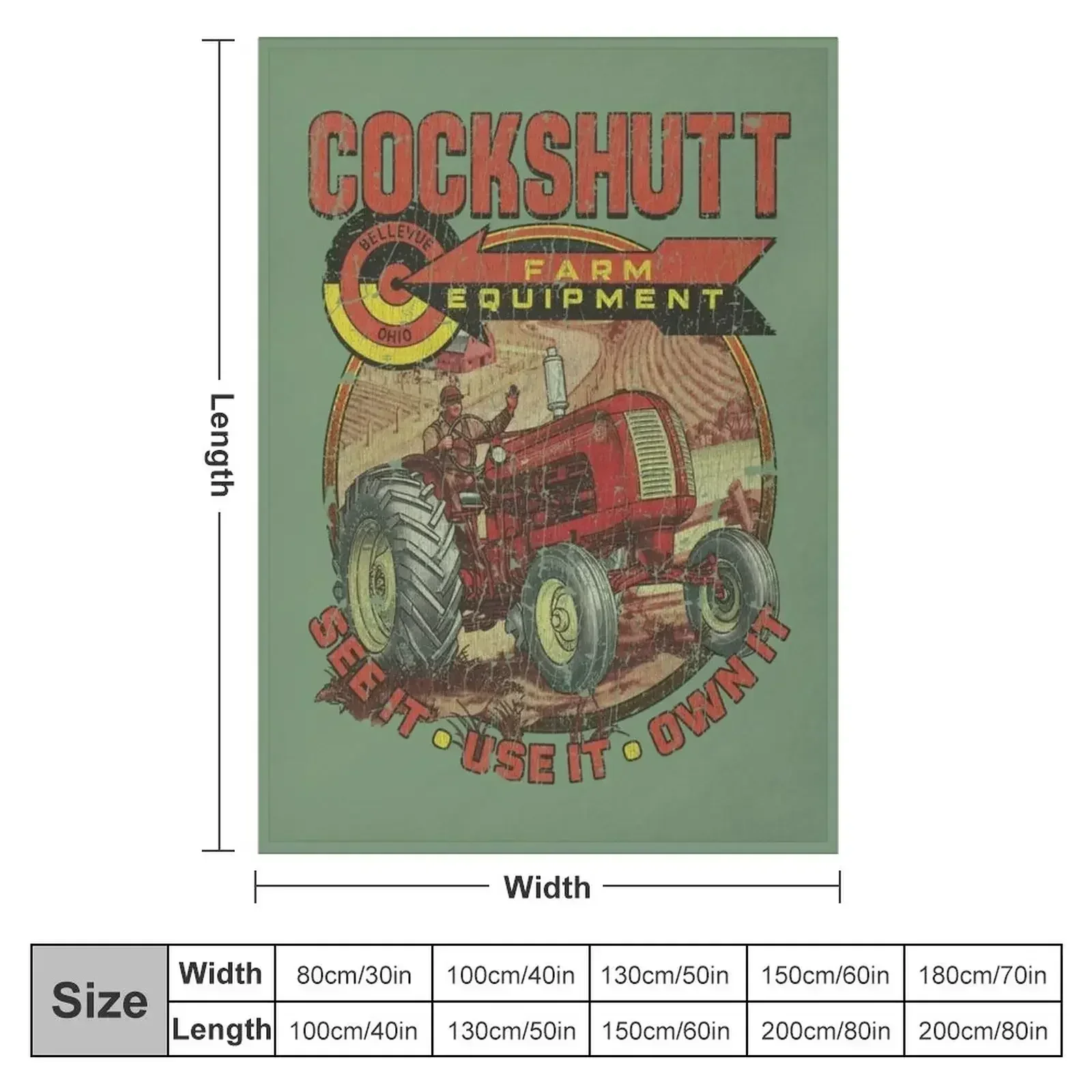 Cockshutt Farm Equipment Ltd. 1953 Throw Blanket couch cozy soft plush fuzzy picnic outdoor blanket
