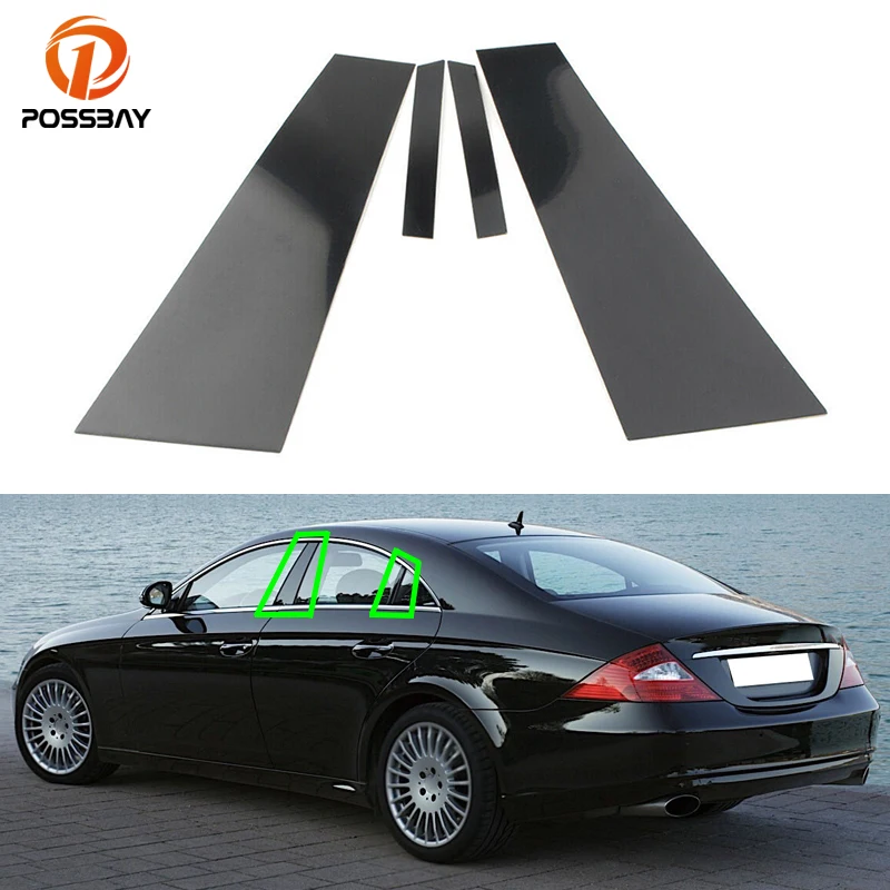 For Mercedes CLS C219 2006-2011 Car Pillar Posts Door Window Trim Cover Panel Stickers Styling Accessories Exterior Parts 기둥