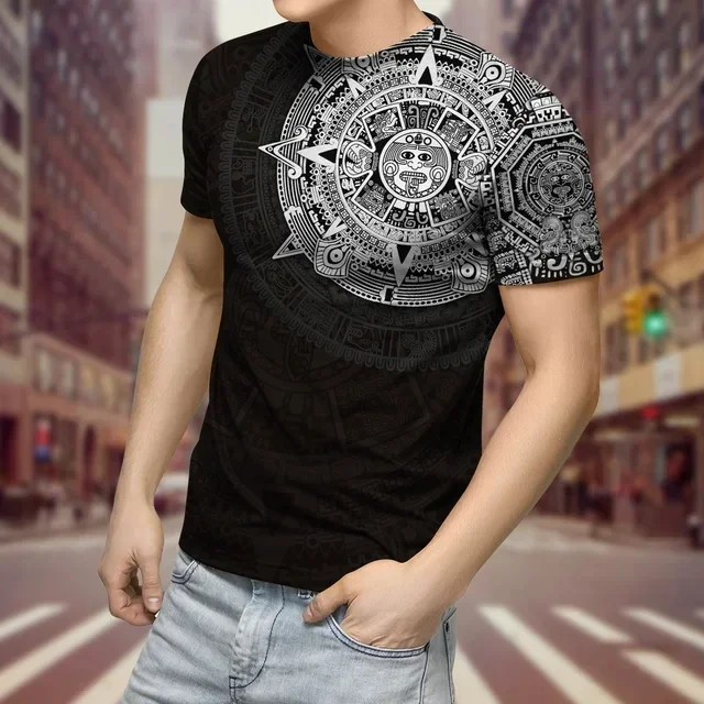 Mexico 3D Printed T-Shirt Men\'S Aztec Cute Design Short Sleeve T Shirt Harajuku Style Summer Neutral Streetwear Casual Top