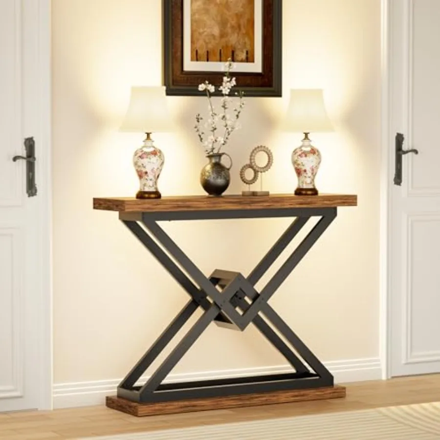 39.4 طاولة وحدة التحكم طاولة المدخل الصناعية تصميم مثلث لغرفة المعيشة طاولات أريكة خشبية لمدخل المدخل بهو م