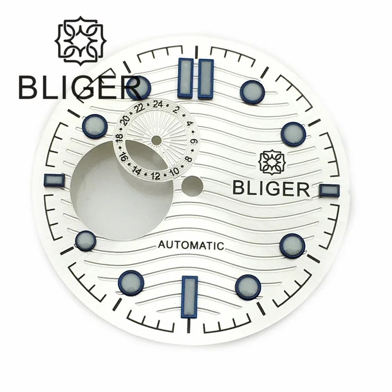 BLIGER NH37 NH39 Watch Dial 29mm Blue Black White Dial Green Luminous FIT 40mm /41mm/43mm Watch Case