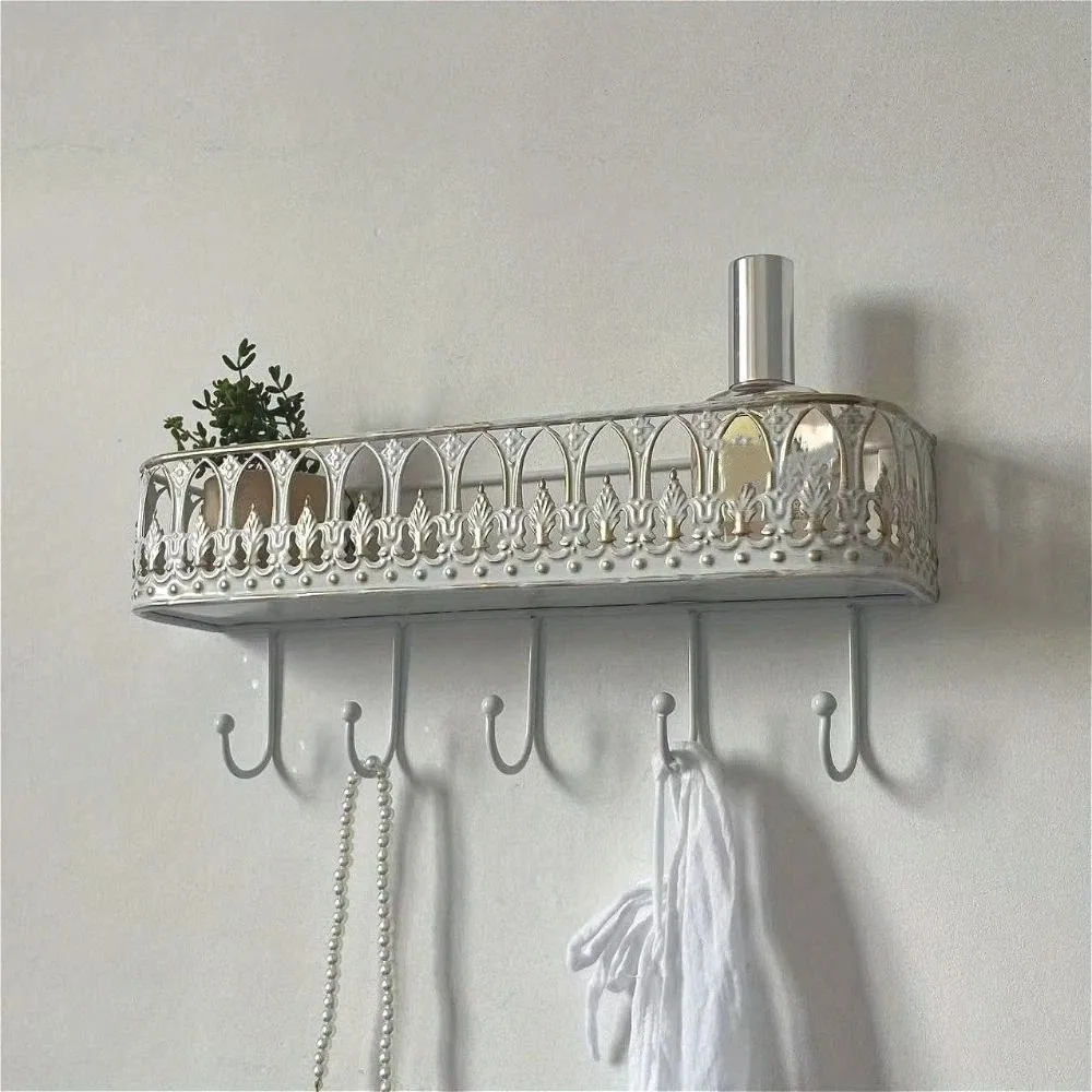 Quality Iron Metal Vintage Metal Wall Rack Retro Appearance Multiple Hooks Wall Hook Organizer Easy Mount