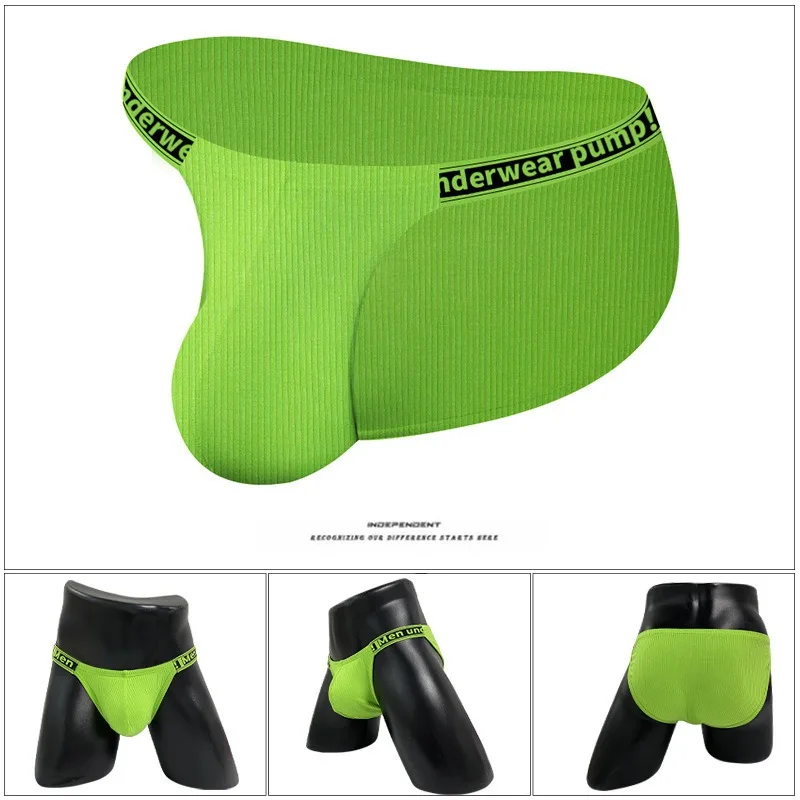 Sexy Men's Convex Pouch Underpants Cotton Threaded Underwear Thin Male Briefs Breathable Trendy Sports Shorts Panties for Men