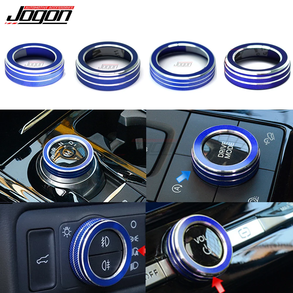 For Ford Explorer 2020 2021 Console Shift Control Drive Mode Button Cover AC VOL Knob Ring Headlight Switch Ring Car Interior