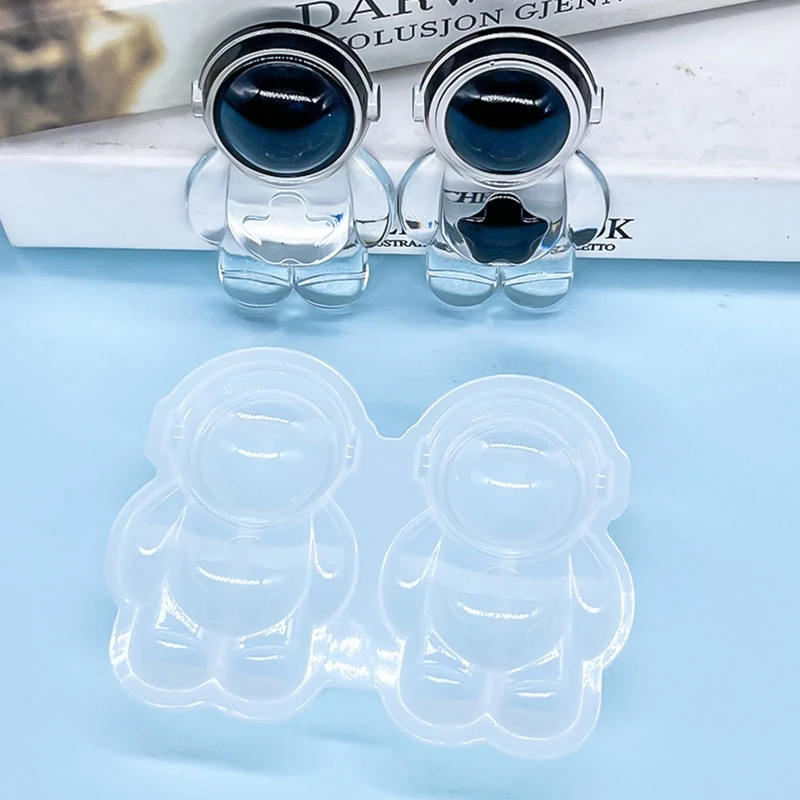 3D 행성 우주비행사 장식 금형 수지 에폭시 실리콘 키체인 브로치 금형