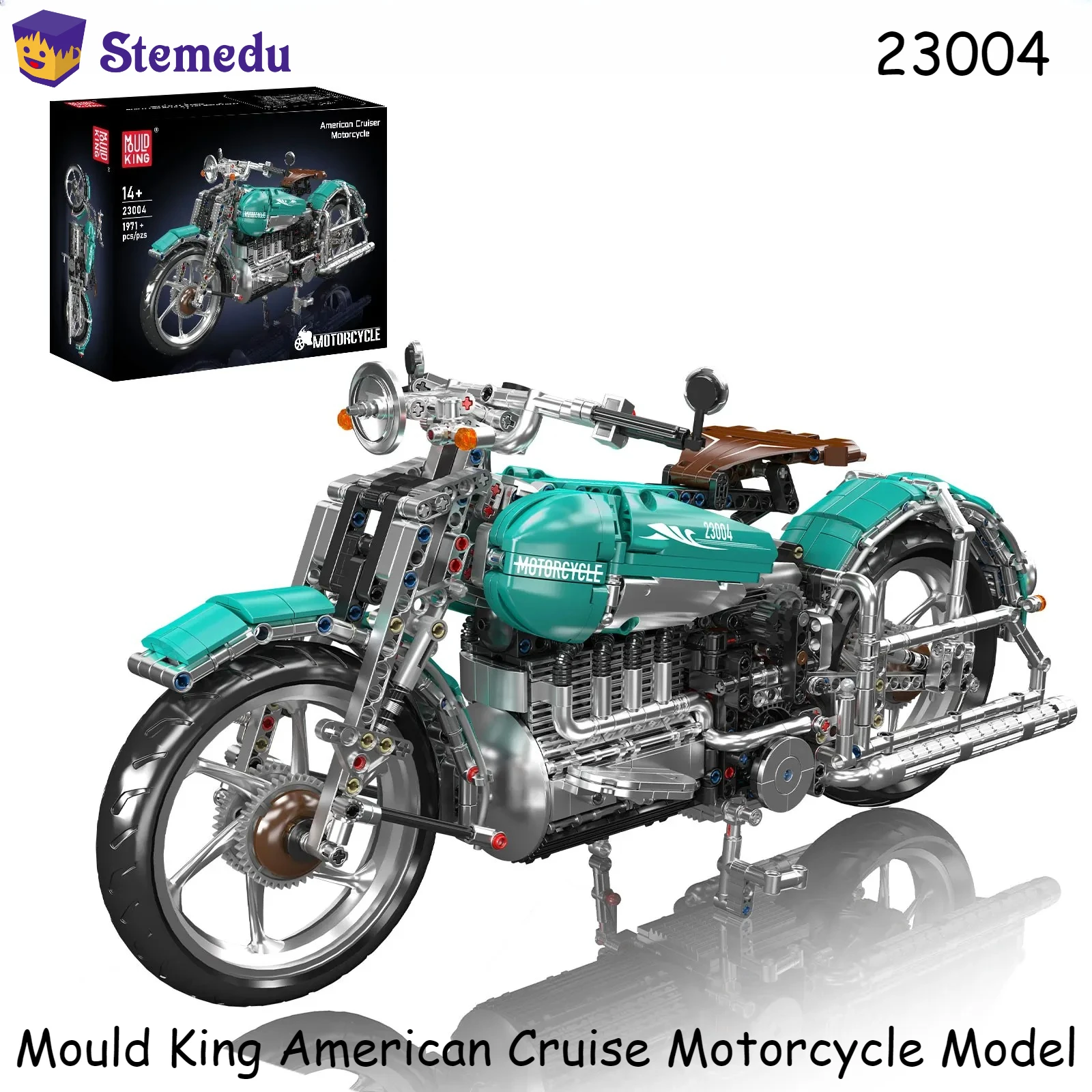 

Mould King 23004 American Cruise Motorcycle Building Blocks Simulation Model Desktop Ornaments Assembly Toys Boys Creative Gifts