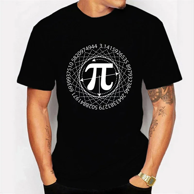 2024 Math Pi Symbol Summer Men\'s Short Sleeves T-Shirt Cadeau Homme Women Tees Funny Mens T-Shirt Clothes Unisex Tops Chemise