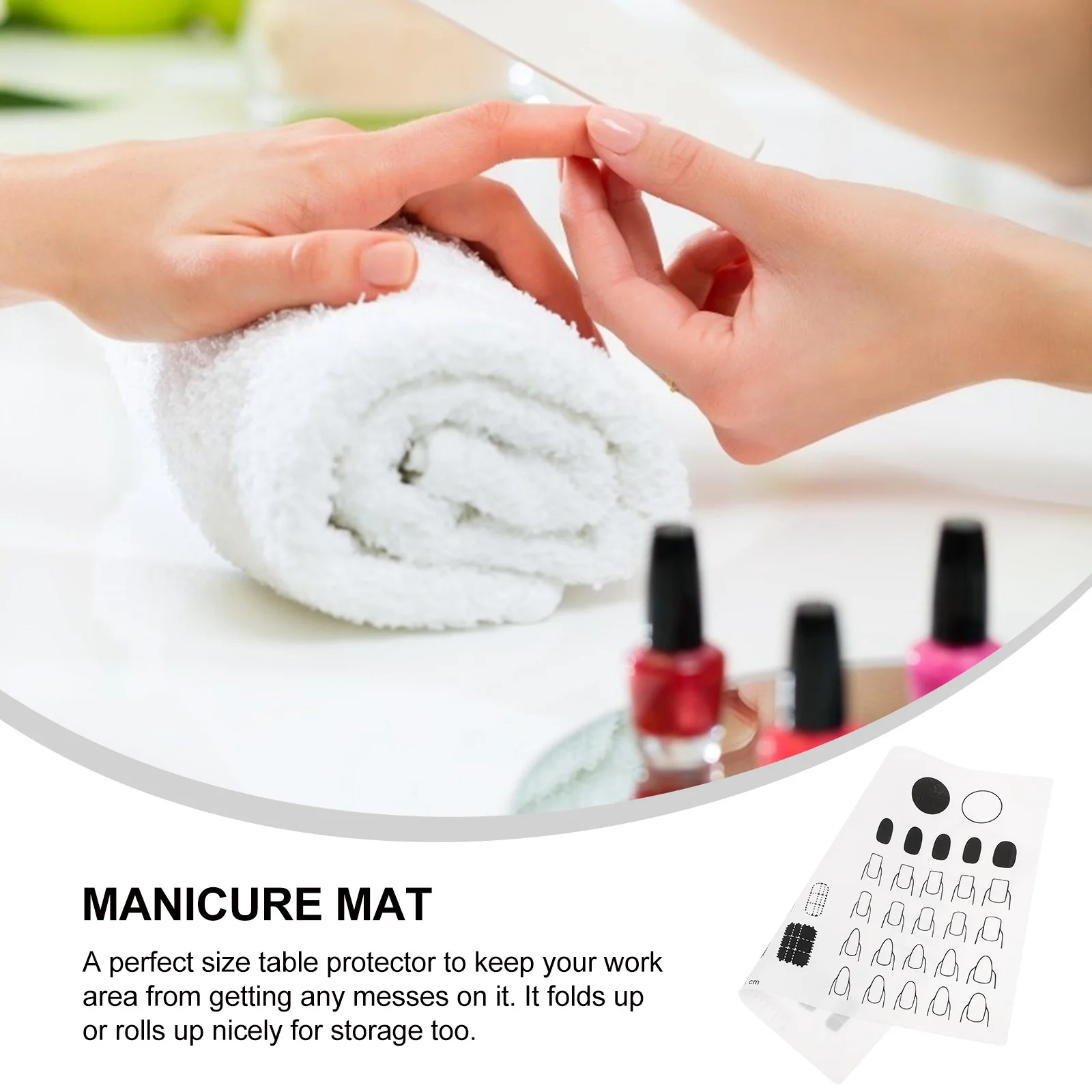 

Silicone Nail Art Stamping Mat Nail Polish Practice Pad Manicure Mat Foldable Flexible Table Cover For Glitter Polish Color