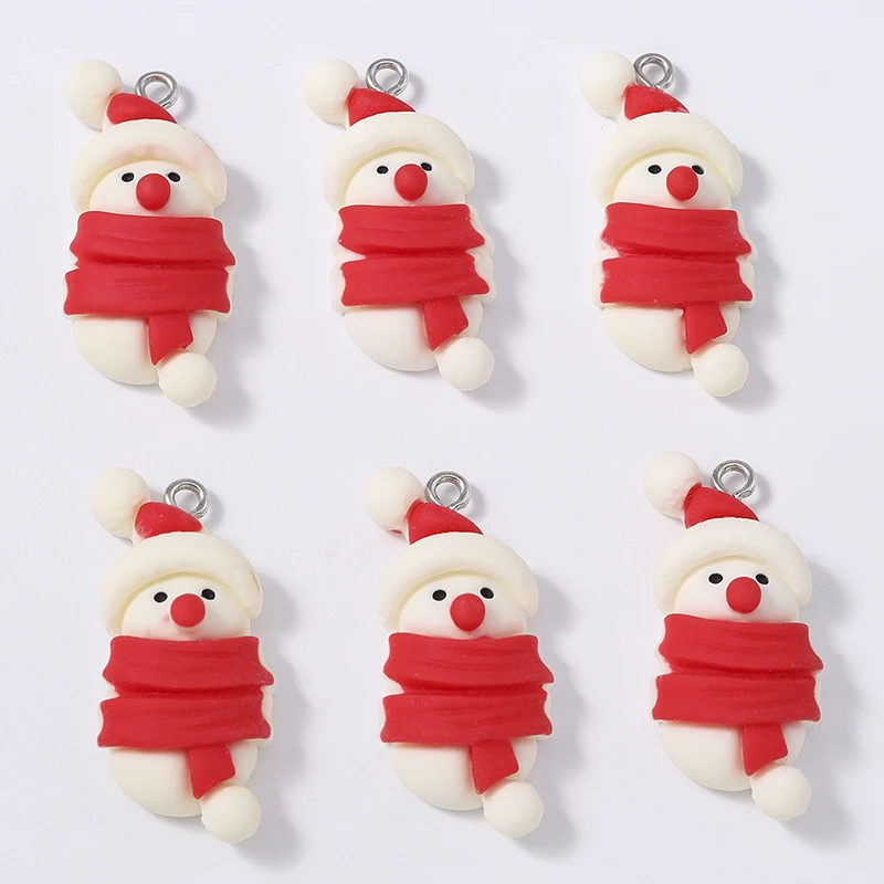 

Duarte 20Pcs/Lot Cute Resin Christmas Snowman Charms Pendants for Jewelry Making Earrings Necklaces Bracelets DIY Craft Supplies