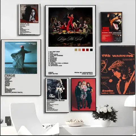 Band The W-Warning Painting Calligraphy HD Su Geçirmez Kanvas Poster Sanatı: Estetik Duvar Dekoru Ev, Bar ve Daha Fazlası