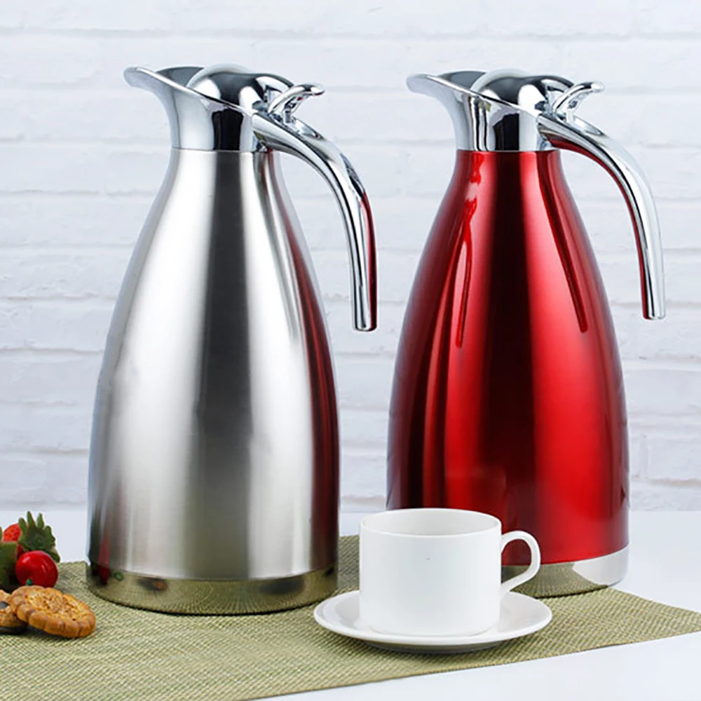 1.5L/2L Heat Preservation Pot Stainless Steel Thermos BottleLarge Capacity Portable Heat Kettle Coffee Tea Vacuum Insulation Jug