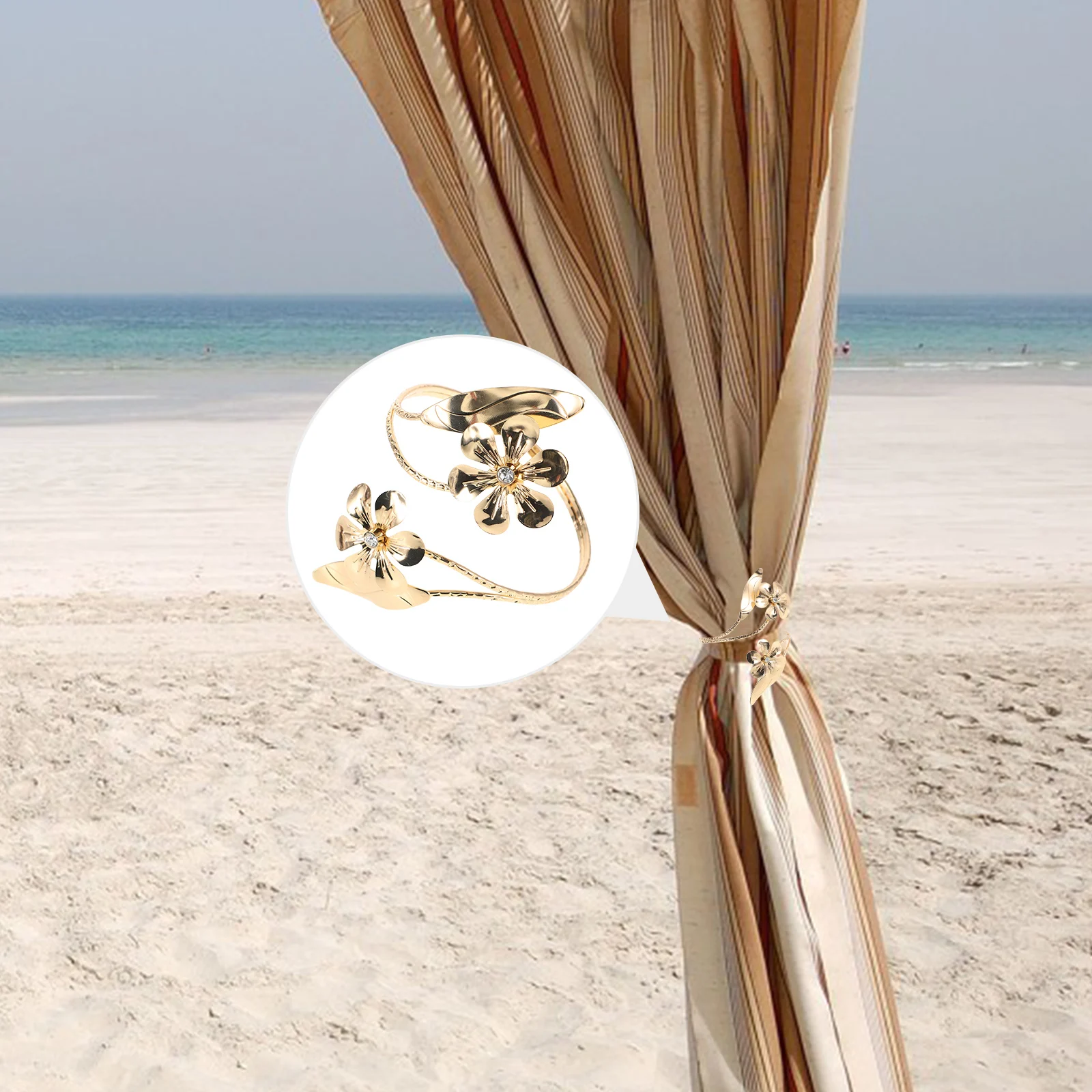 

Modern Style Metal Armband Bracelet Bangle with Flower Motifs for Women Adjustable Cuff Wrist Decor Open Design Girls Trendy