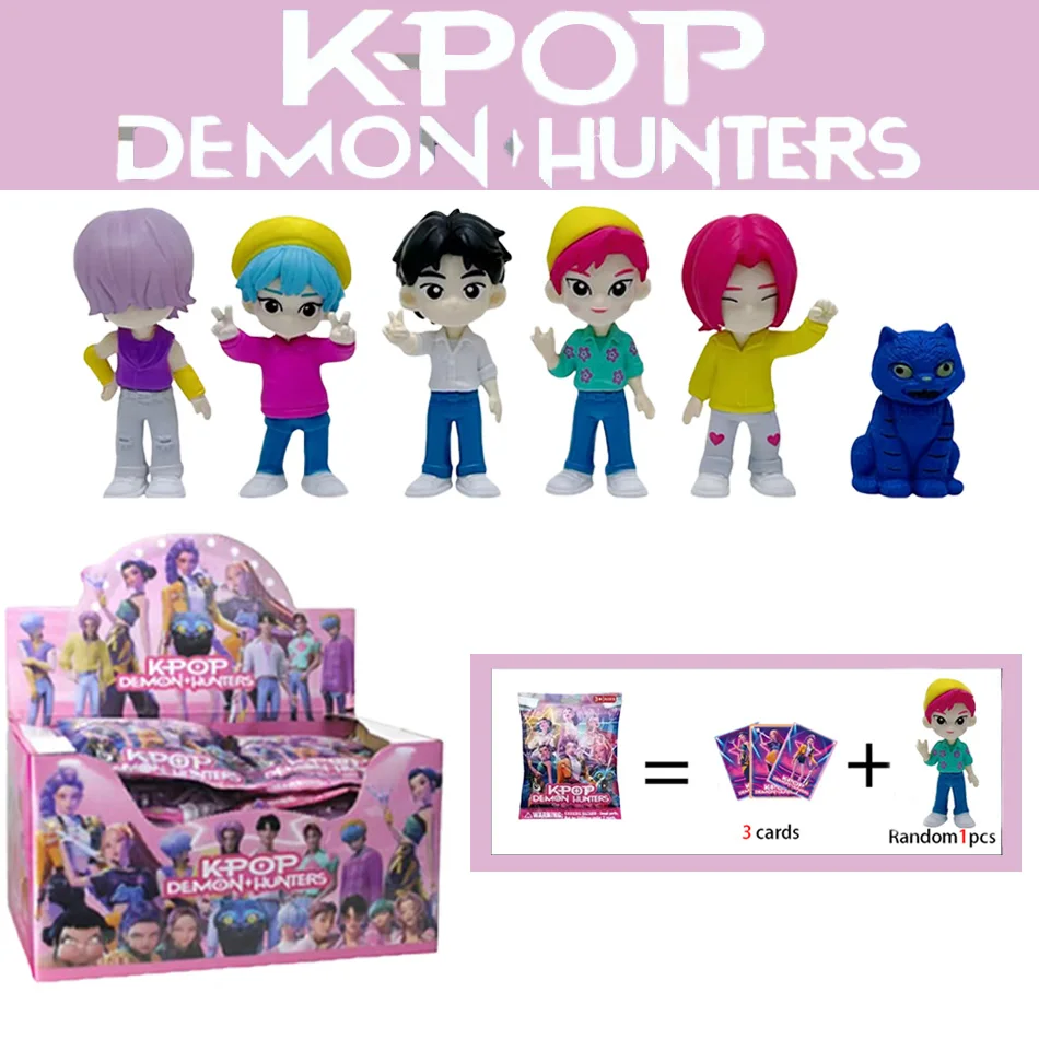 2025 핫 케이팝 데몬 헌터즈 사자 보이즈 애니메이션 피규어 PVC 블라인드 박스 액션 피규어 모델 인형 어린이 생일 선물 장식 장난감