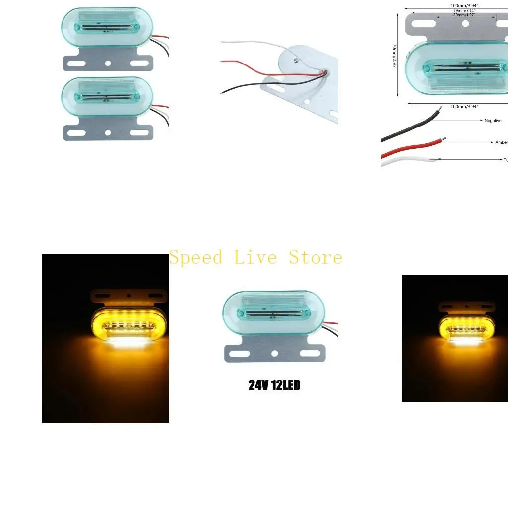 547C 10Pcs 24V LED Car Truck Side Marker Lights External Lights Lamp