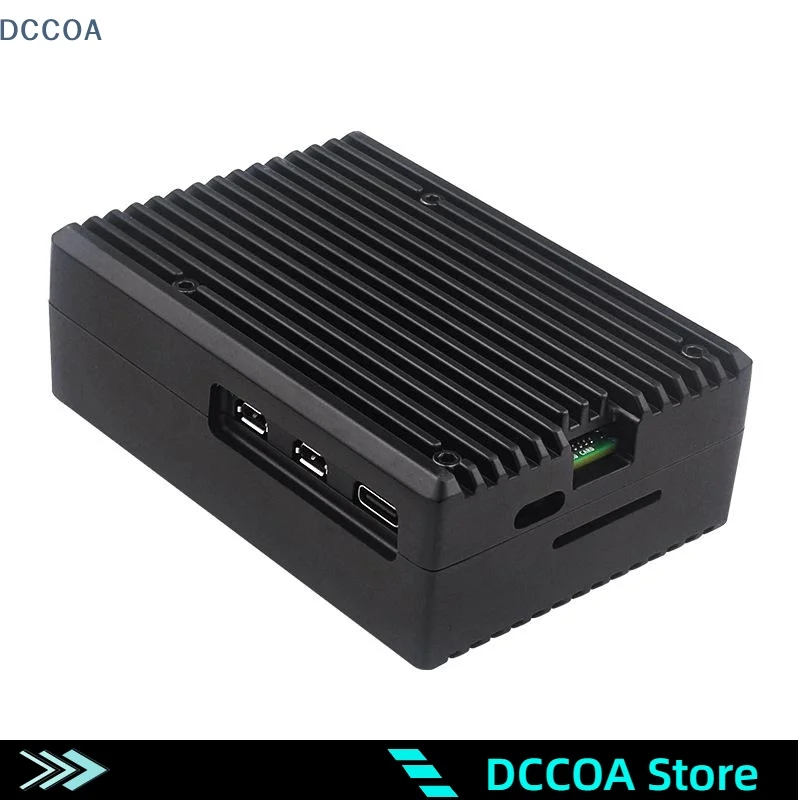 1 Set Easy To Install Aluminum Heatsink Case For Raspberry Pi 5 Aluminum Alloy Case Shell Box DIY Accessories