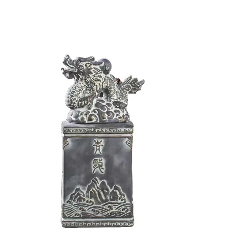 

Jingdezhen ceramic wine jar 2.5kg sparkling wine bottle empty bottle four divine beasts household high-end antique sealed