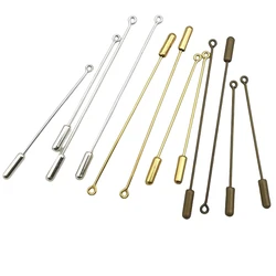BoYuTe (50 Pieces/Lot)  50-70mm Length Metal Brass Lapel Pins Accessories Diy Hand Made Jewelry Materials