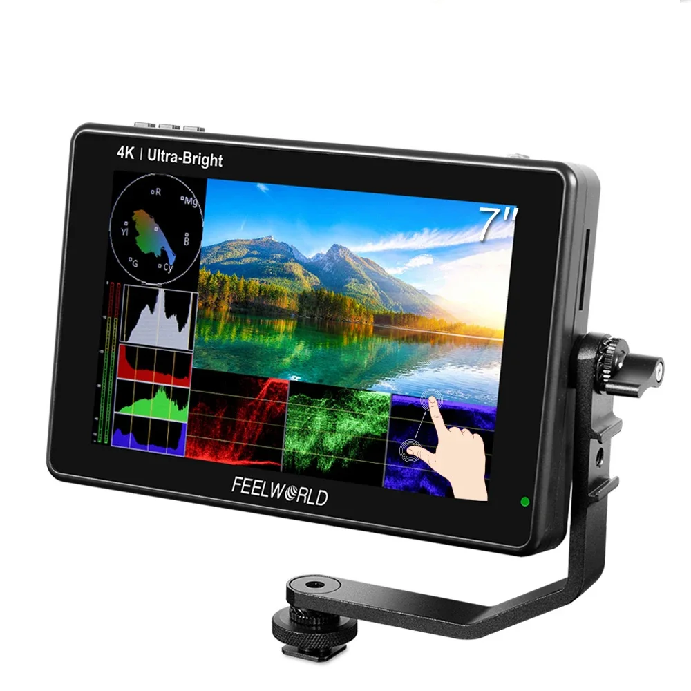 

For FEELWORLD LUT7S PRO 7 Inch 2200nits 3D LUT Touch Screen DSLR Camera Field Director AC 4K Input Output For Gimbal